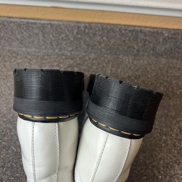 Dr. Martens 2976 Quad Womens 10 White Leather Chelsea Platform Boots Men 9 EU 42 - Picture 7 of 10